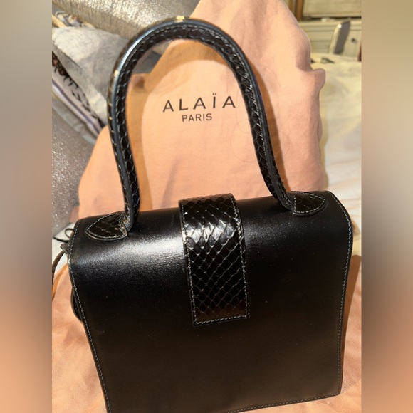 NWT Alaia Mini Leather/Python Snakeskin  - Top Handle/Shoulder/Crossbody Strap - Picture 8 of 14